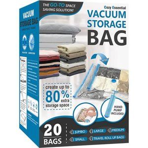 20 Pack Vacuum Storage Bags, Space Saver Bags (4 Jumbo/4 Large/4 Medium/4 Small)